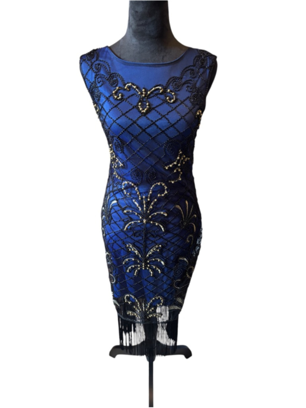 NWT Babeyond Blue Flapper Dress with Accessories - Size M